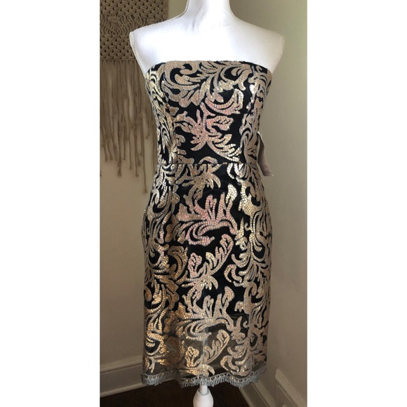 NWT Lord & Taylor Decode Black Lace Sequins - Picture 1 of 5